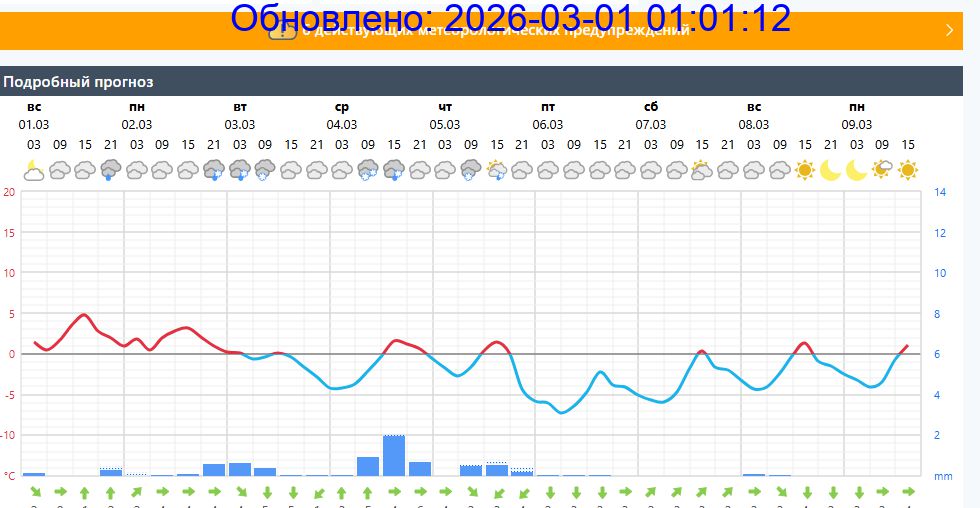 Подробный прогноз на 5 суток